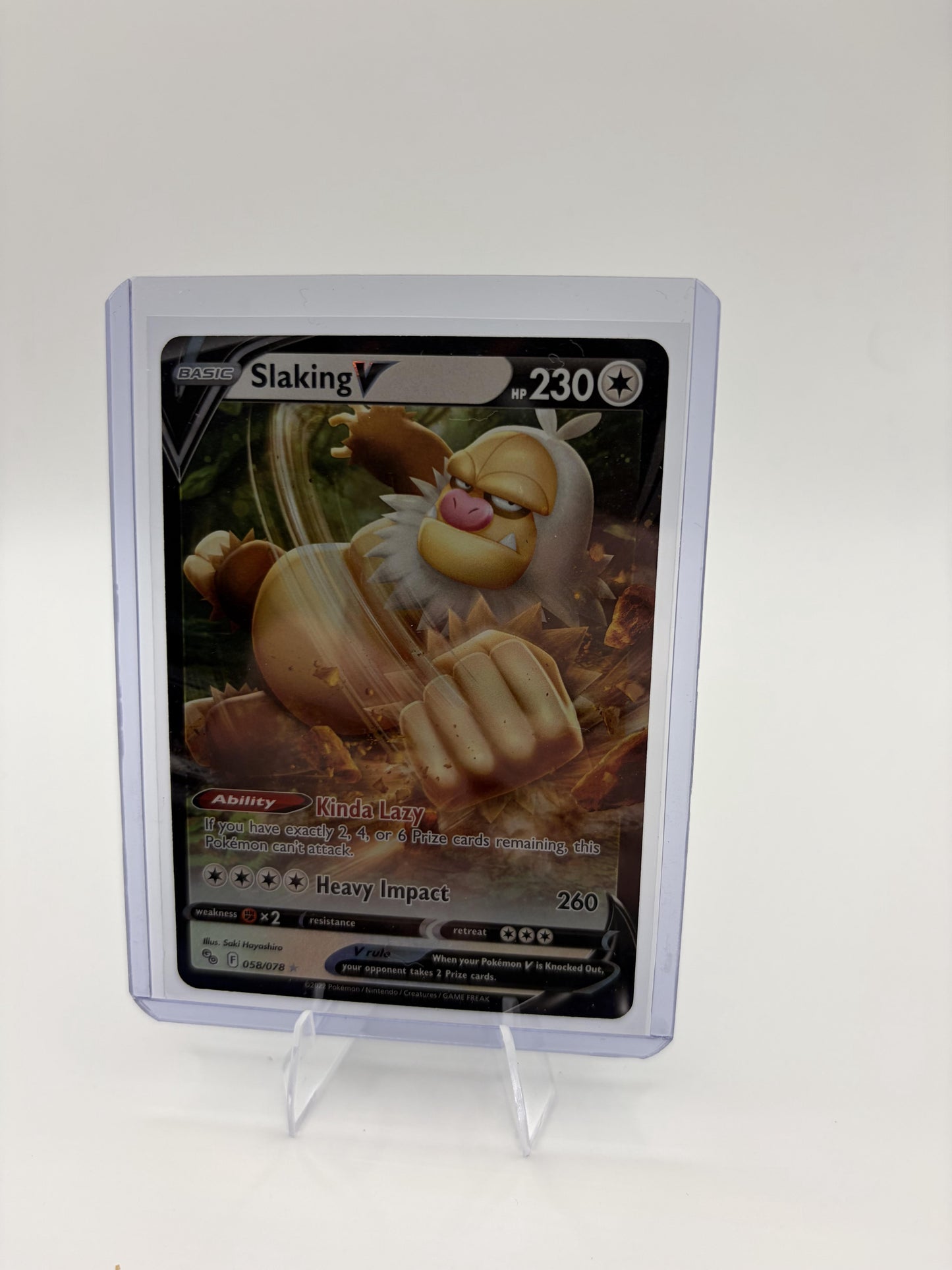 Slaking V 058/078 Pokemon GO Set TCG NM Holo Ultra Rare 230 HP