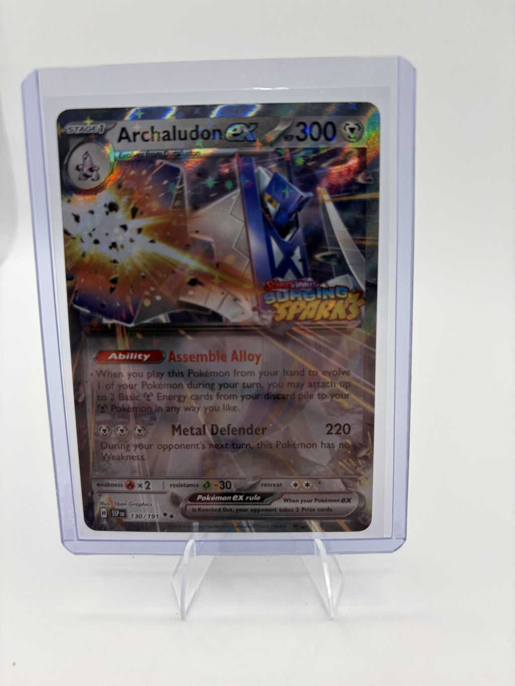 Archaludon ex 130/191 Surging Sparks Pokemon TCG NM Holo Rare Stage 1 300 HP