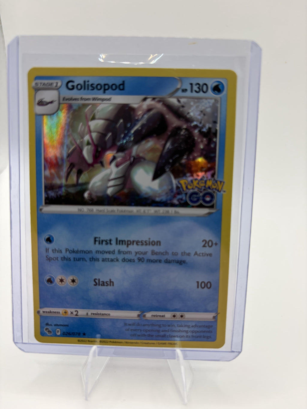 Golisopod 026/078 Pokemon GO Set TCG NM Holo Rare 130 HP