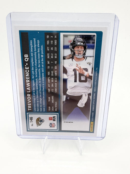 2025 Donruss Optic Trevor Lawrence Card Silver holo Jacksonville Jaguars #146