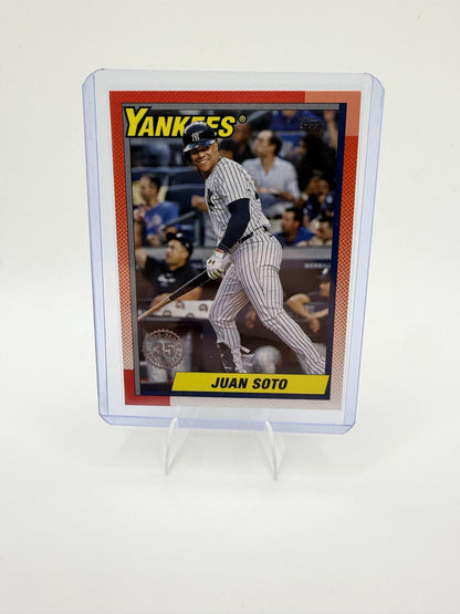 2025 Topps Juan Soto Card 1990 Topps Baseball 35th Anniversary Series 1 Yankees