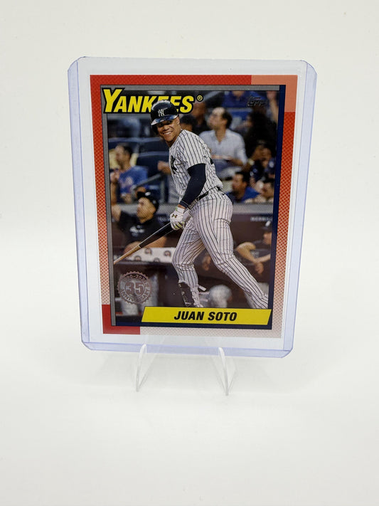 2025 Topps Juan Soto Card 1990 Topps Baseball 35th Anniversary Series 1 Yankees