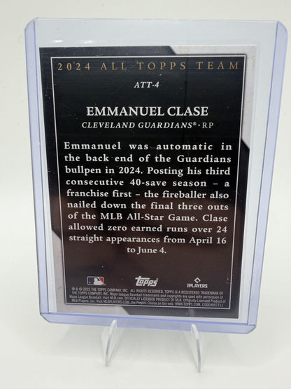 2025 Topps Emmanuel Clase Card 2024 All Topps Team Cleveland Guardians #ATT-4