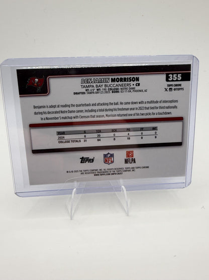 2025 Topps Chrome Benjamin Morrison RC #355 Refractor Tampa Bay Buccaneers