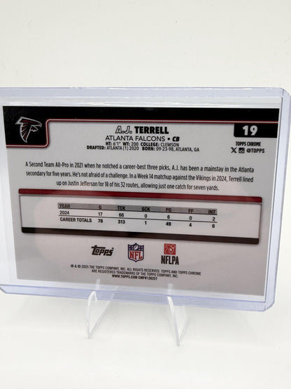 2025 Topps Chrome A.J. Terrell #19 Football Leather Refractor Falcons