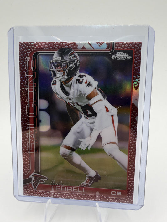 2025 Topps Chrome A.J. Terrell #19 Football Leather Refractor Falcons