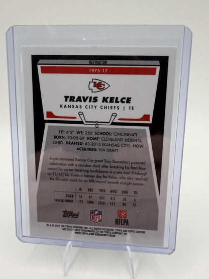 2025 Topps Chrome Travis Kelce #1975-17 Refractor 1975 Retro Insert Chiefs