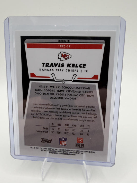 2025 Topps Chrome Travis Kelce #1975-17 Refractor 1975 Retro Insert Chiefs