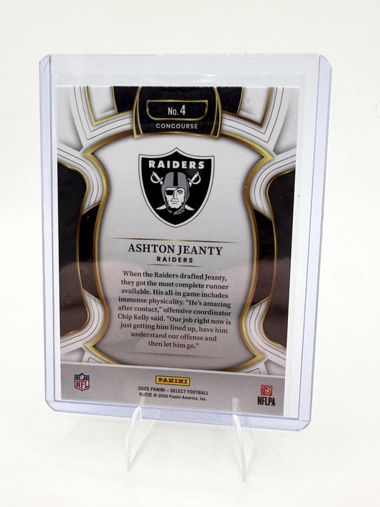2025 Panini Select Ashton Jeanty Card RC Las Vegas Raiders #4