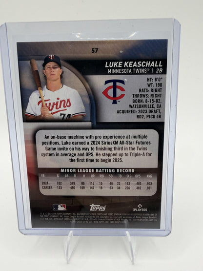 2025 Topps Stadium Club Luke Keaschall RC #57 Sepia Refractor Minnesota Twins