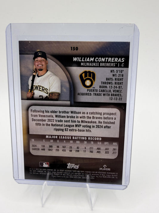 2025 Stadium Club William Contreras Card Lime Green Milwaukee Brewers #150