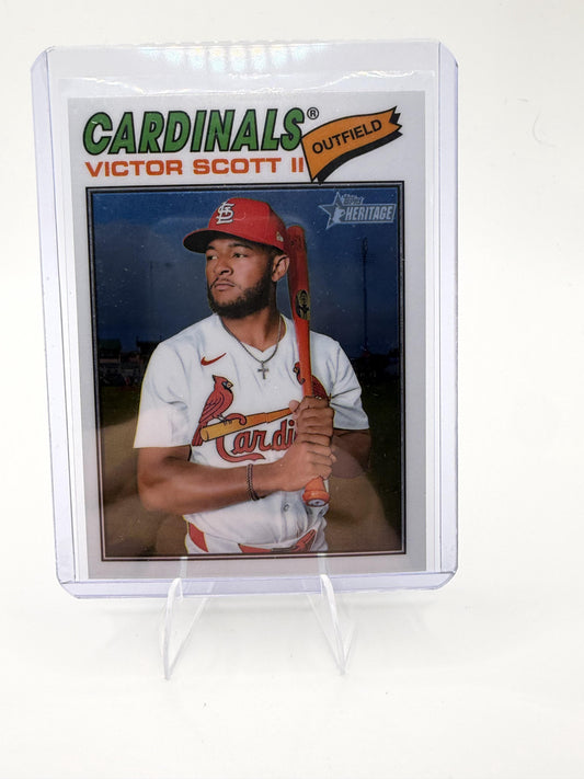 2026 Topps Heritage Victor Scott II Card Chrome St. Louis Cardinals #318