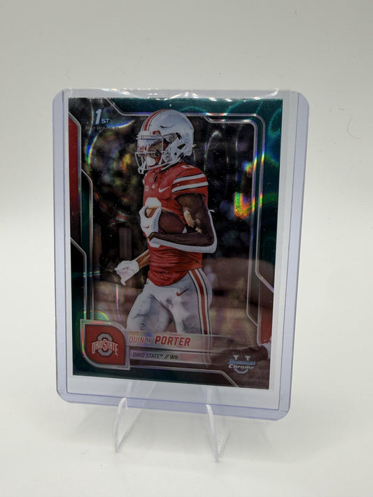 2025 Bowman Chrome Quincy Porter 1st Bowman GREEN LAVA REFRACTOR Ohio State