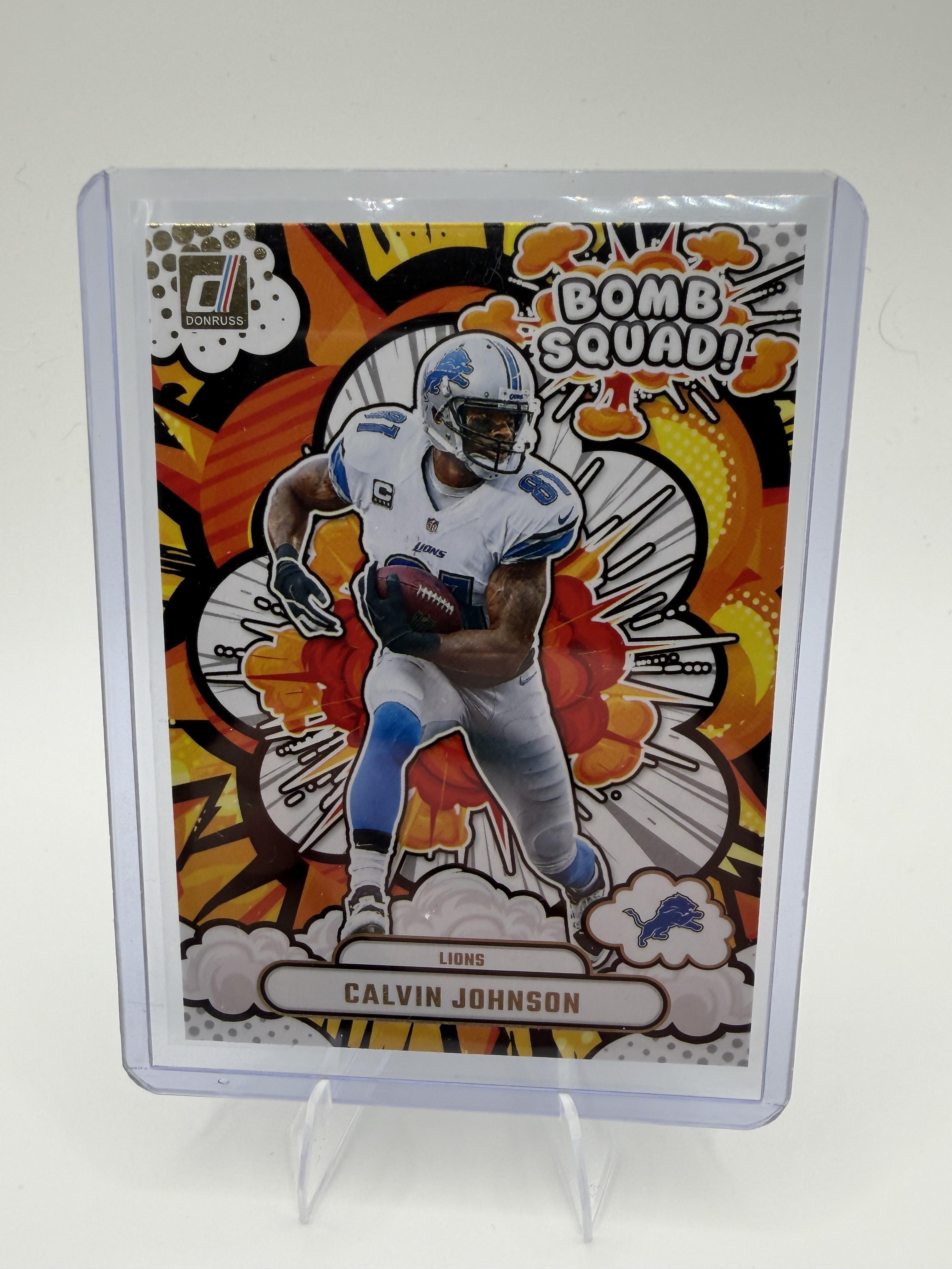 2025 Donruss Calvin Johnson Card Bomb Squad Detroit Lions #BS-CJN