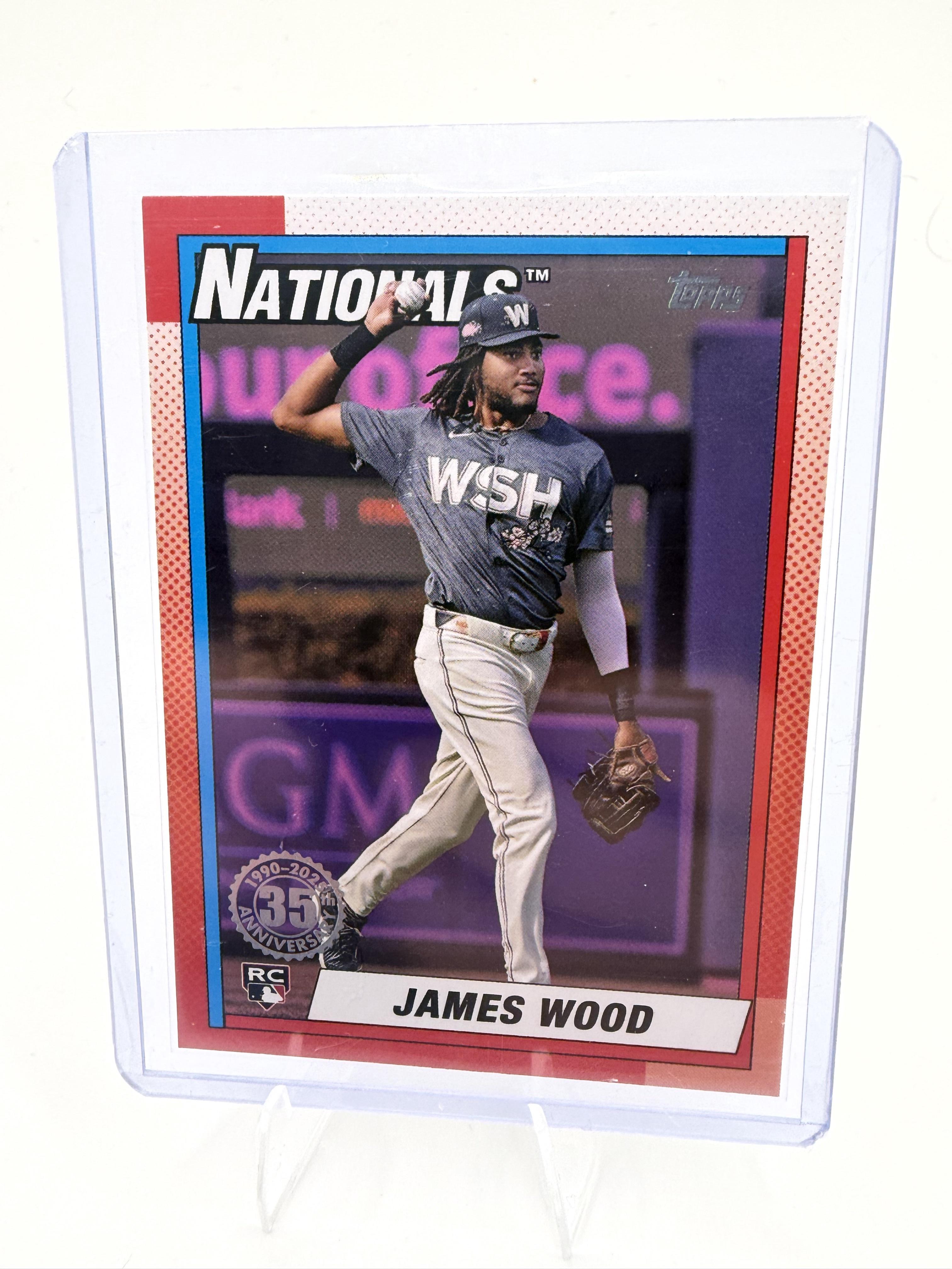 2025 Topps James Wood Card 1990 Topps Baseball 35th Anniversary Red  Nationals