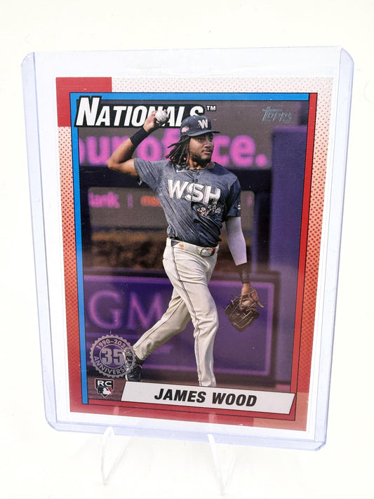 2025 Topps James Wood Card 1990 Topps Baseball 35th Anniversary Red  Nationals