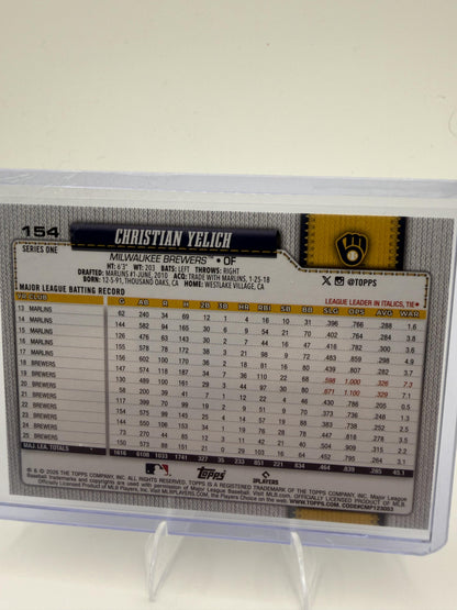 2026 Topps Christian Yelich Card Sandglitter Milwaukee Brewers #154