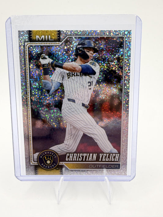2026 Topps Christian Yelich Card Sandglitter Milwaukee Brewers #154