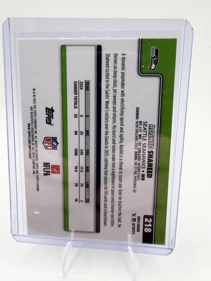 2025 Topps Chrome Rashid Shaheed #218 Pulsar Refractor Seattle Seahawks