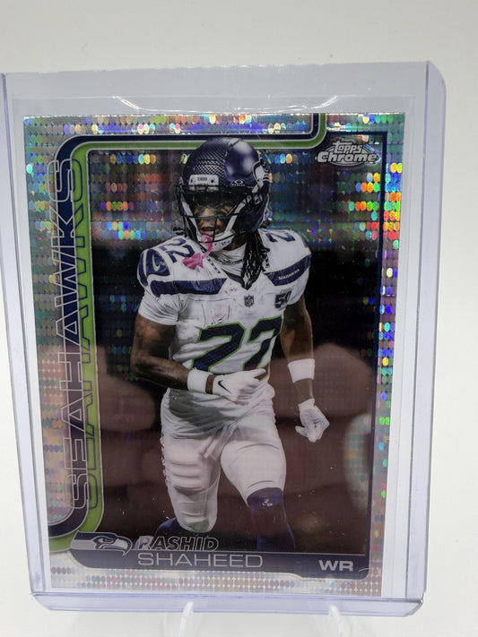 2025 Topps Chrome Rashid Shaheed #218 Pulsar Refractor Seattle Seahawks
