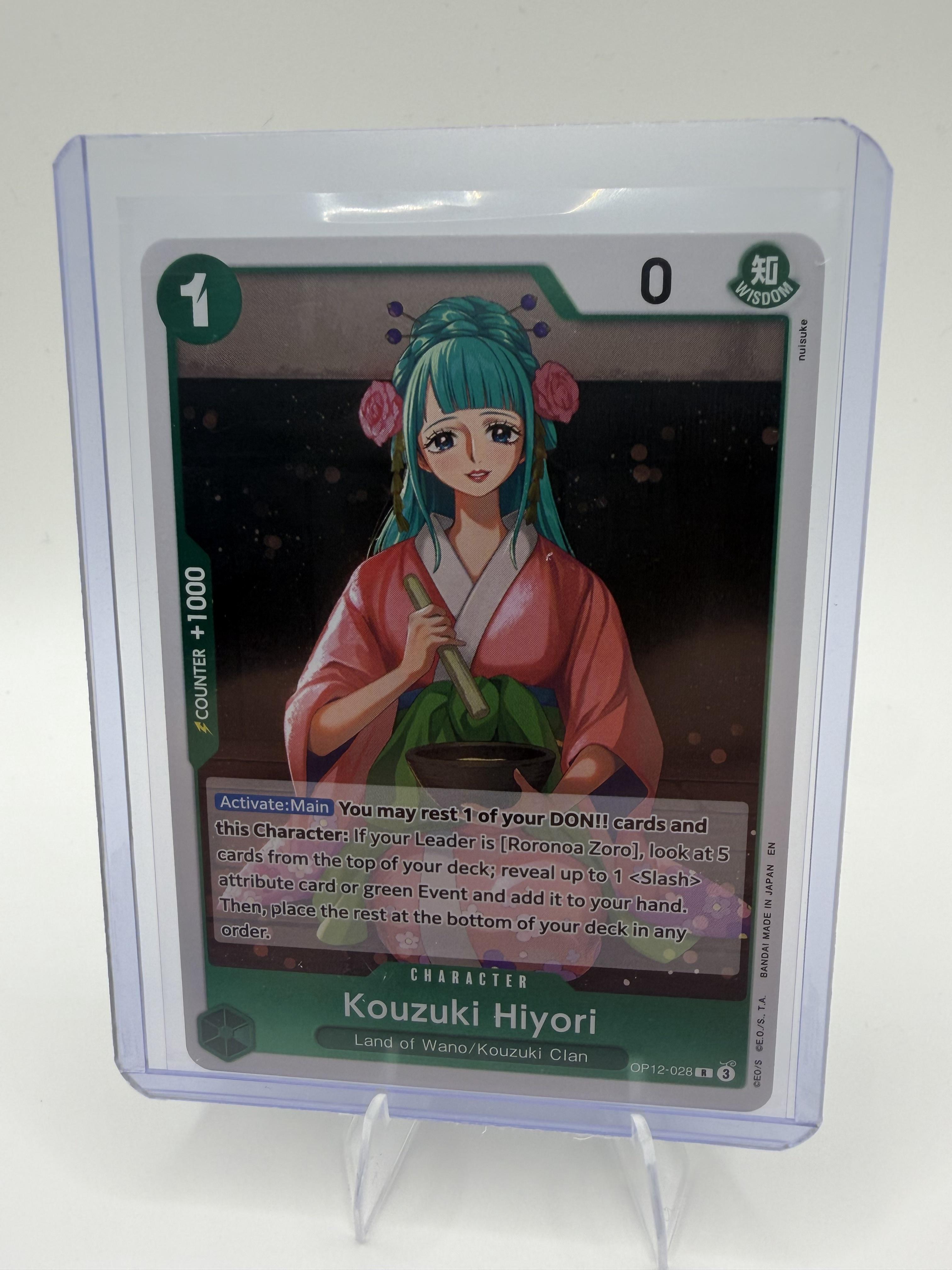 Kouzuki Hiyori OP12-028  Rare One Piece TCG Legacy of the Master Green