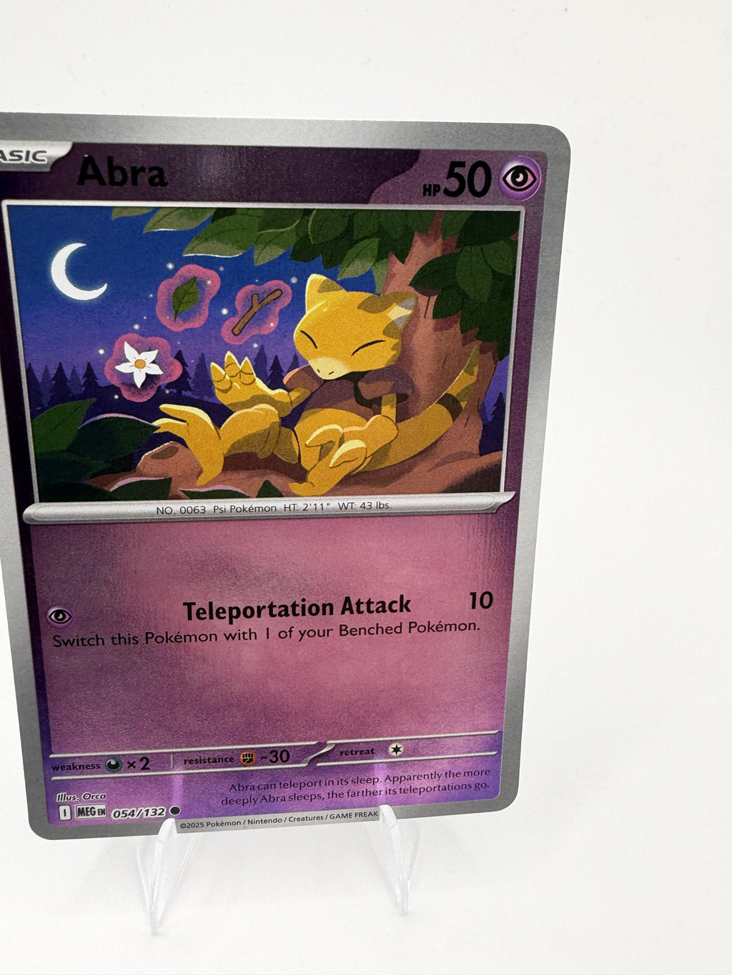 Abra 054/132 Reverse Holo Mega Evolution MEG Pokemon 2025 Scarlet & Violet