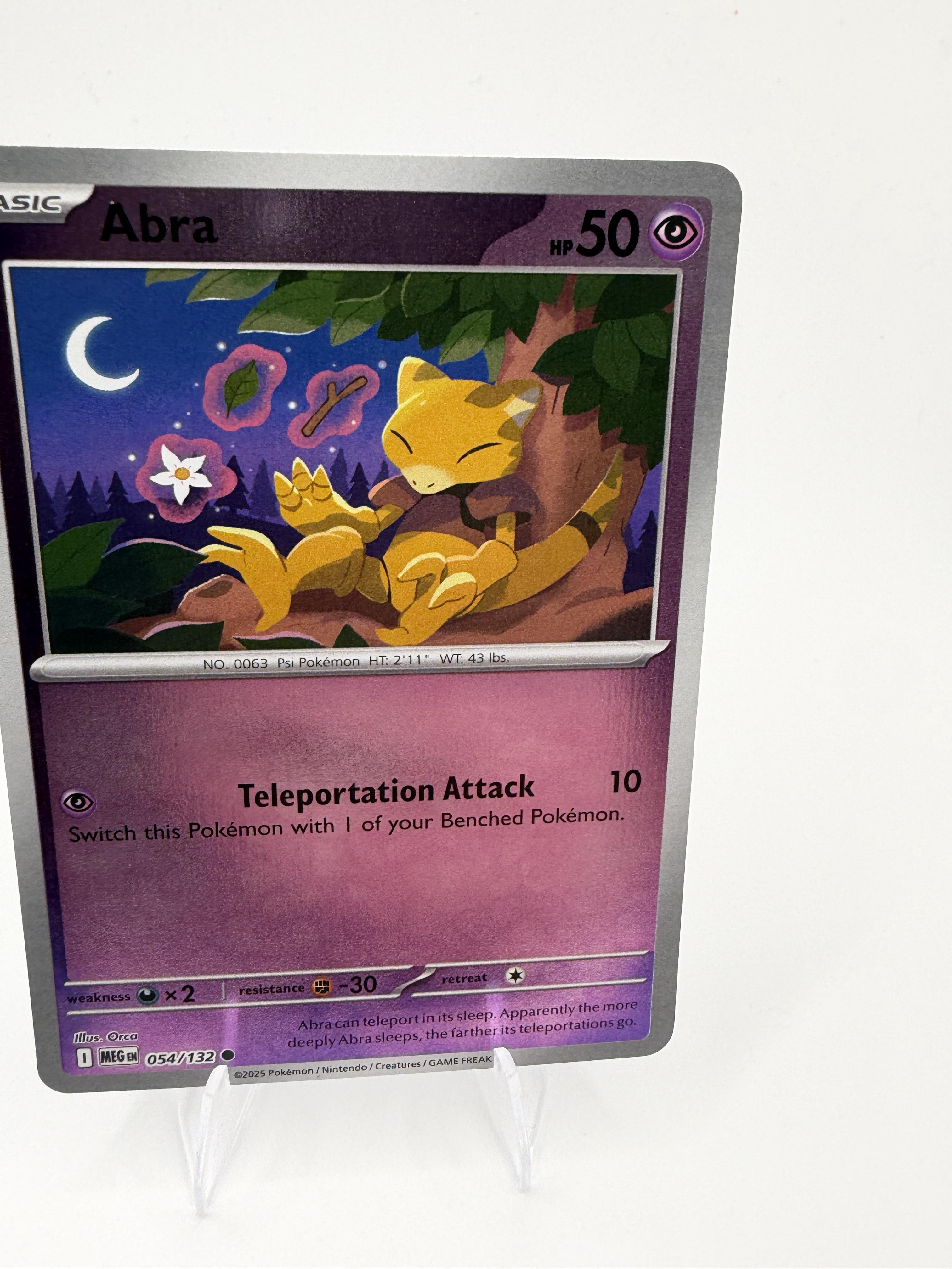 Abra 054/132 Reverse Holo Mega Evolution MEG Pokemon 2025 Scarlet & Violet