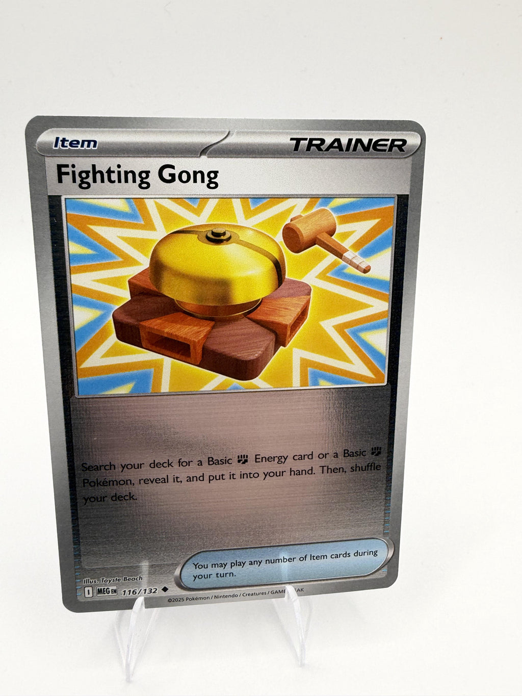 Fighting Gong 116/132 Reverse Holo Mega Evolution MEG Trainer Item 2025