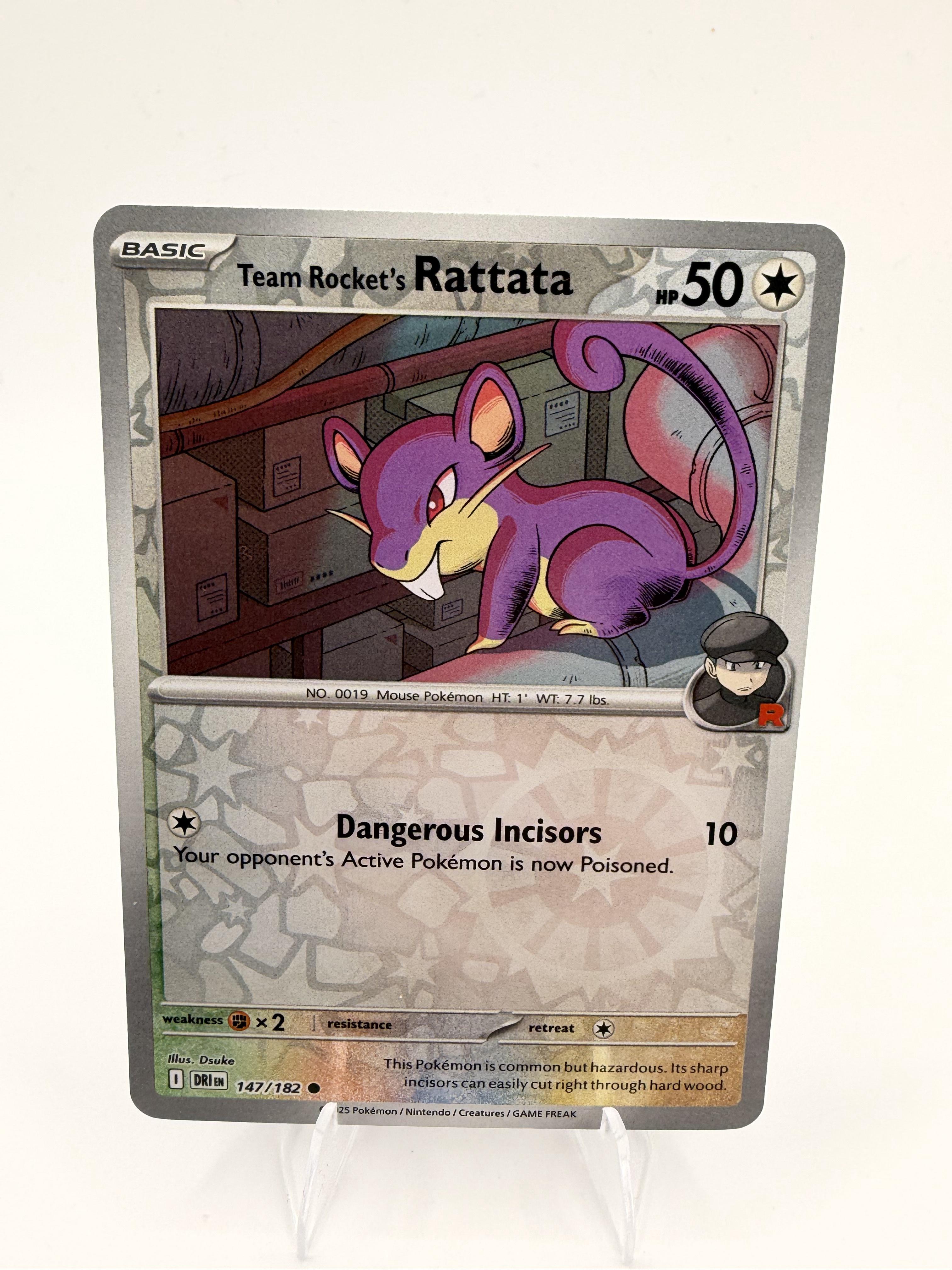 Team Rocket's Rattata 147/182 Destined Rivals DRI Pokemon 2025 NM