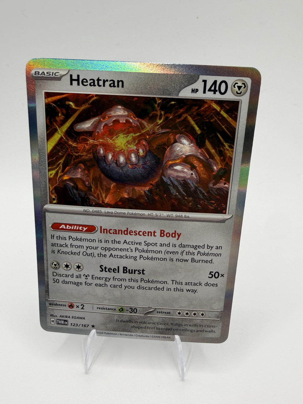 Heatran 123/167 Holo Rare Twilight Masquerade TWM Pokemon 2024 NM
