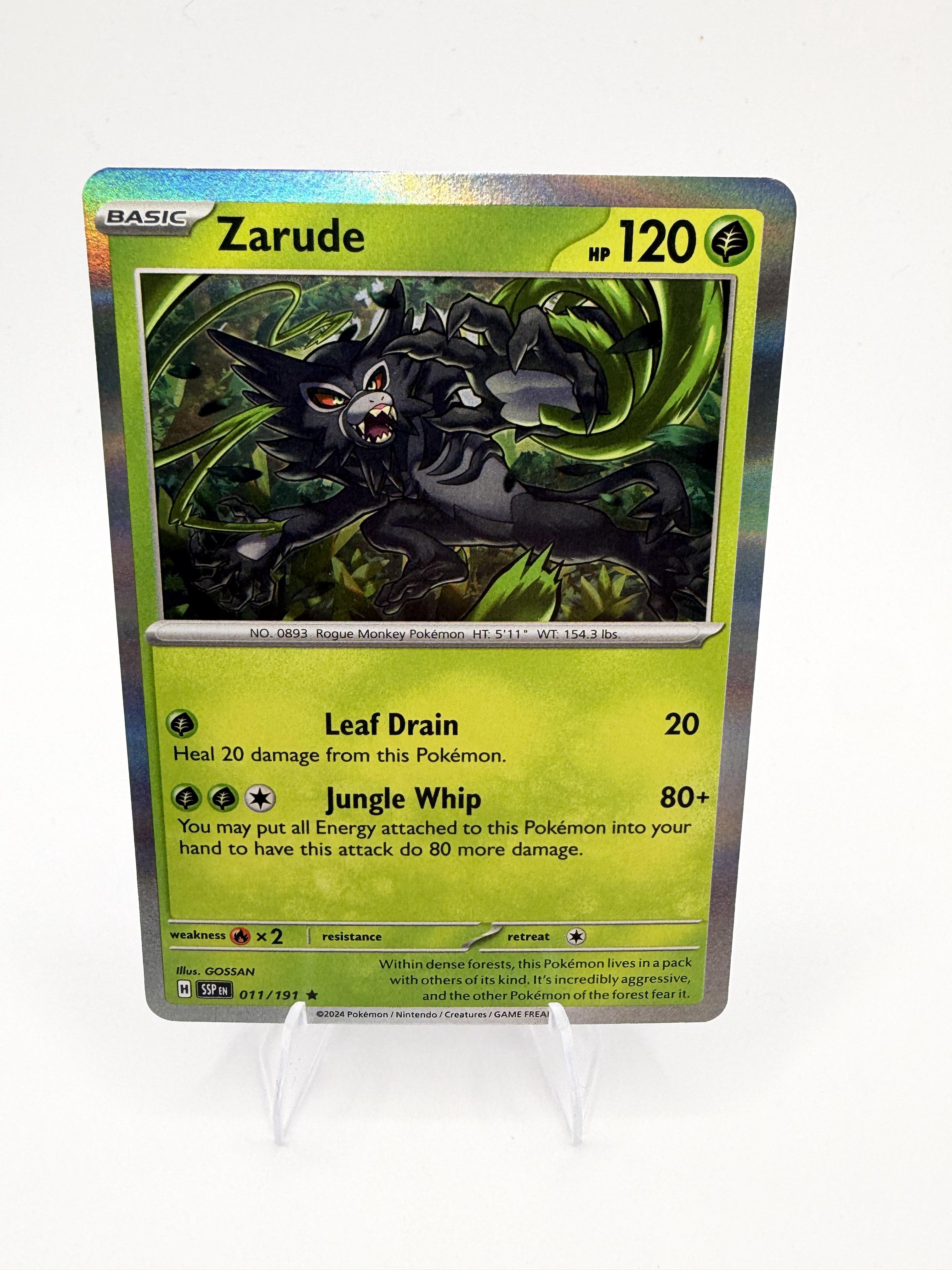 Zarude 011/191 Holo Rare Surging Sparks SSP Pokemon 2024 NM