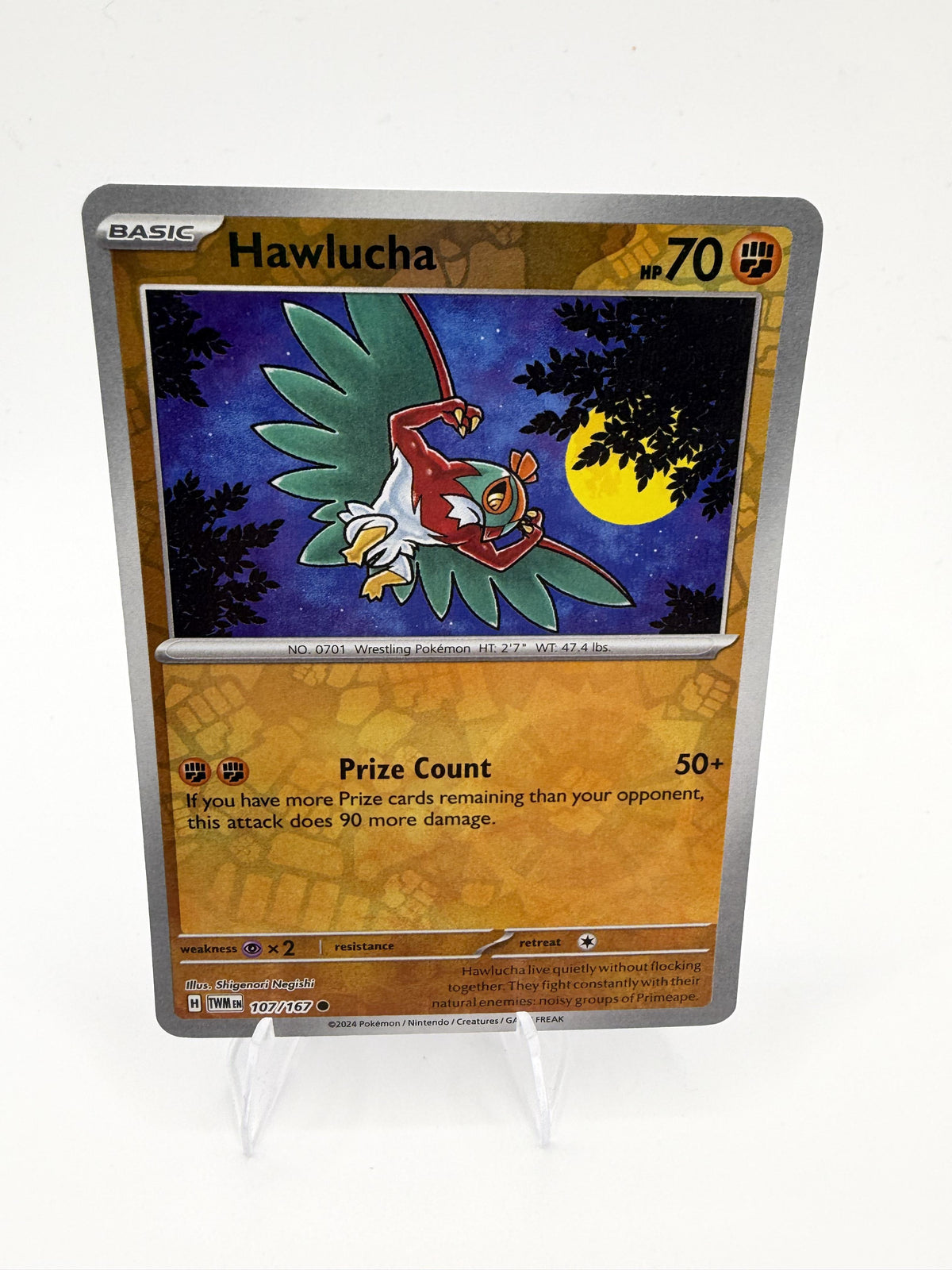 Hawlucha 107/167 Reverse Holo Twilight Masquerade Pokemon 2024 NM