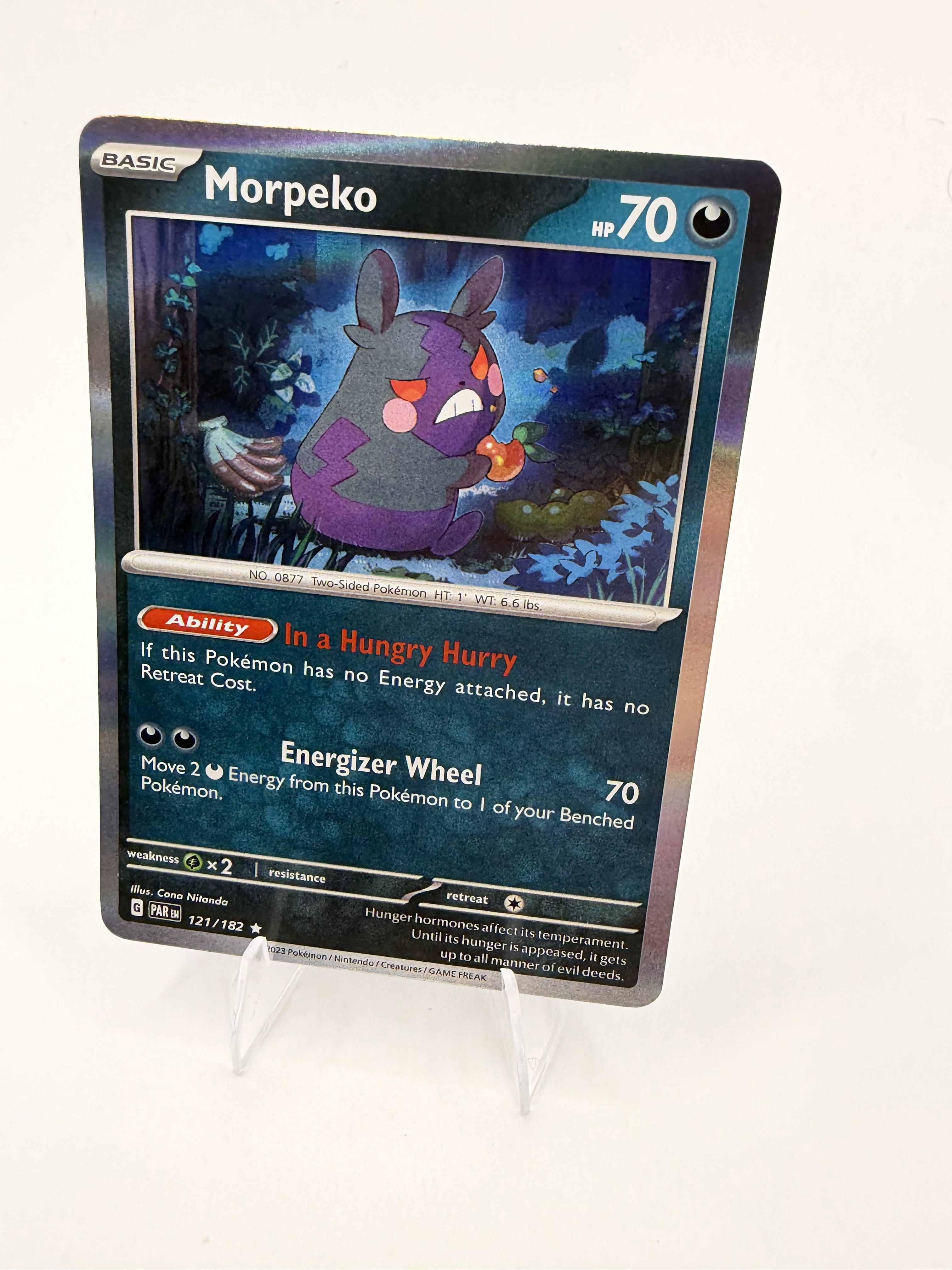Morpeko 121/182 Holo Rare Paradox Rift Pokemon 2023 NM