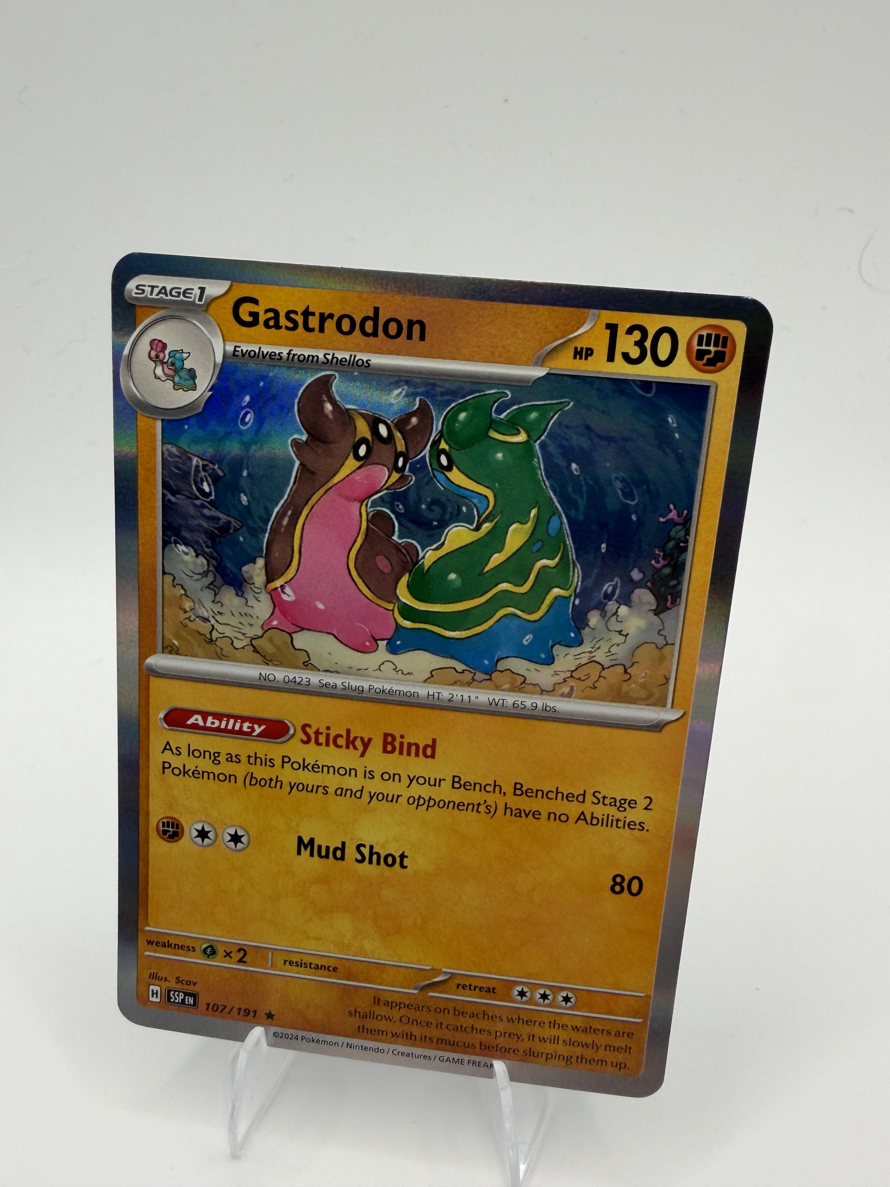 Gastrodon 107/191 Holo Rare Surging Sparks SSP Pokemon 2024 Scarlet & Violet NM