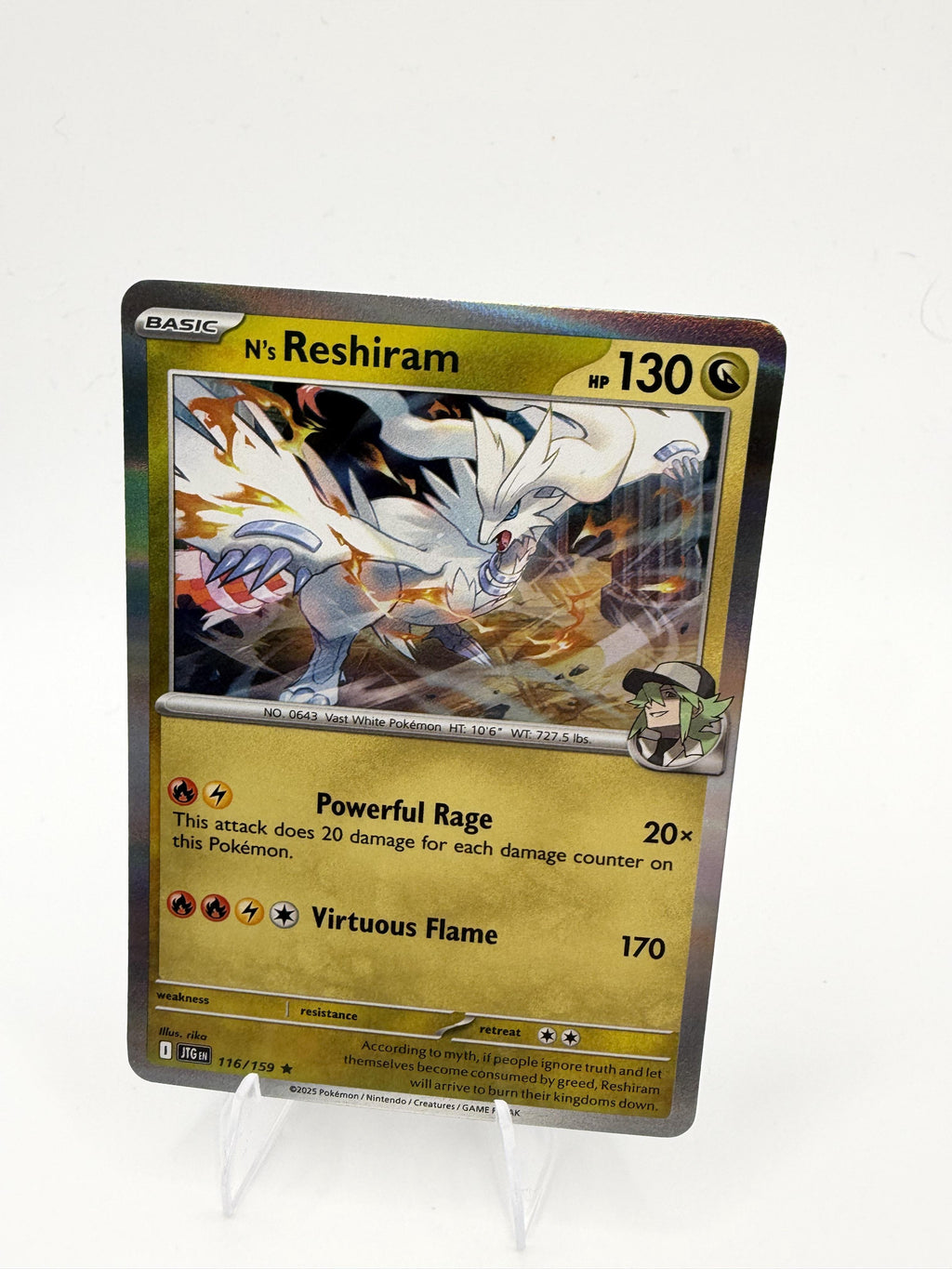 N's Reshiram 116/159 Holo Rare Journey Together JTG Pokemon 2025 NM