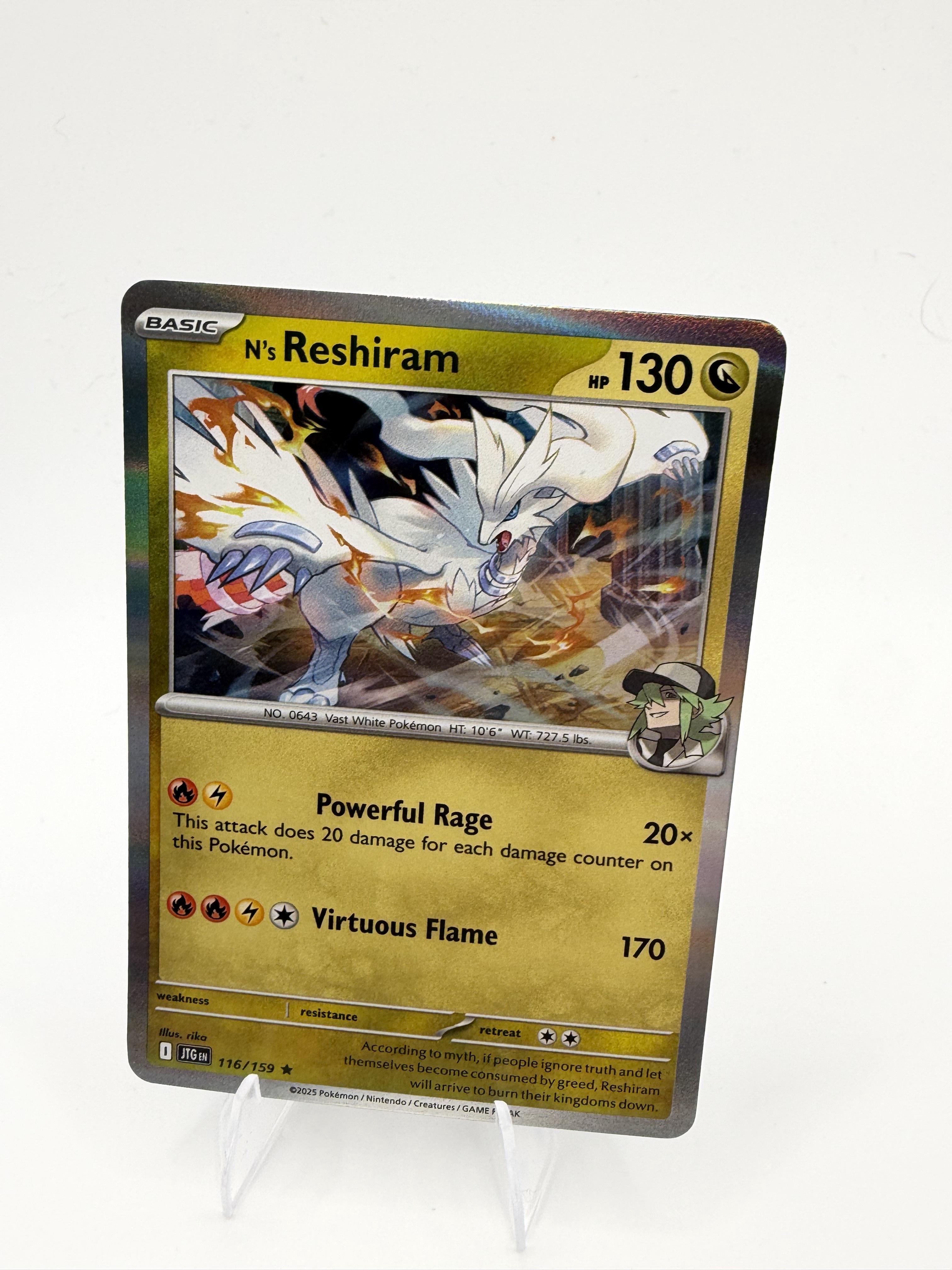 N's Reshiram 116/159 Holo Rare Journey Together JTG Pokemon 2025 NM