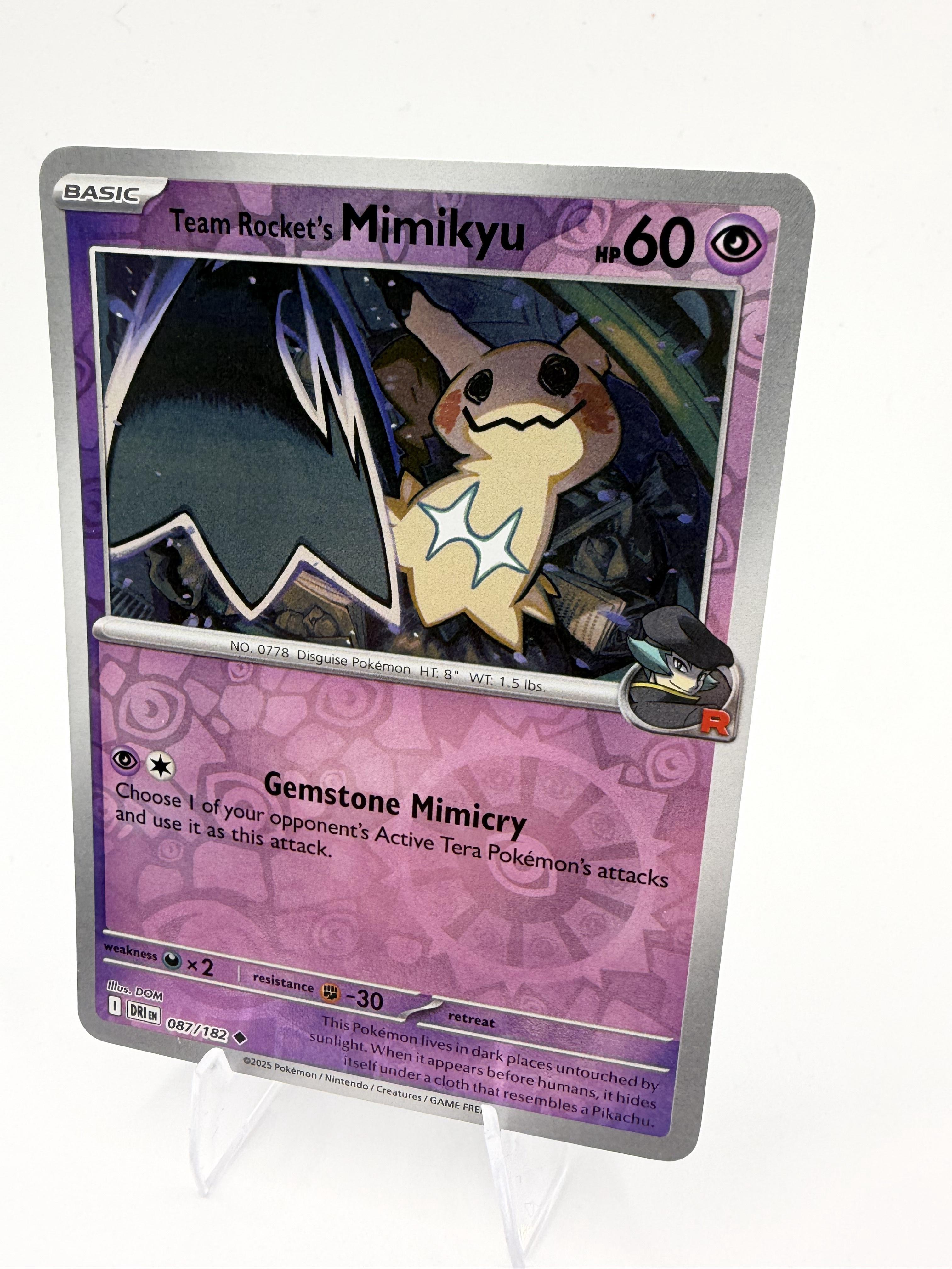 Team Rocket's Mimikyu 087/182 Destined Rivals DRI Pokemon 2025 Scarlet & Violet