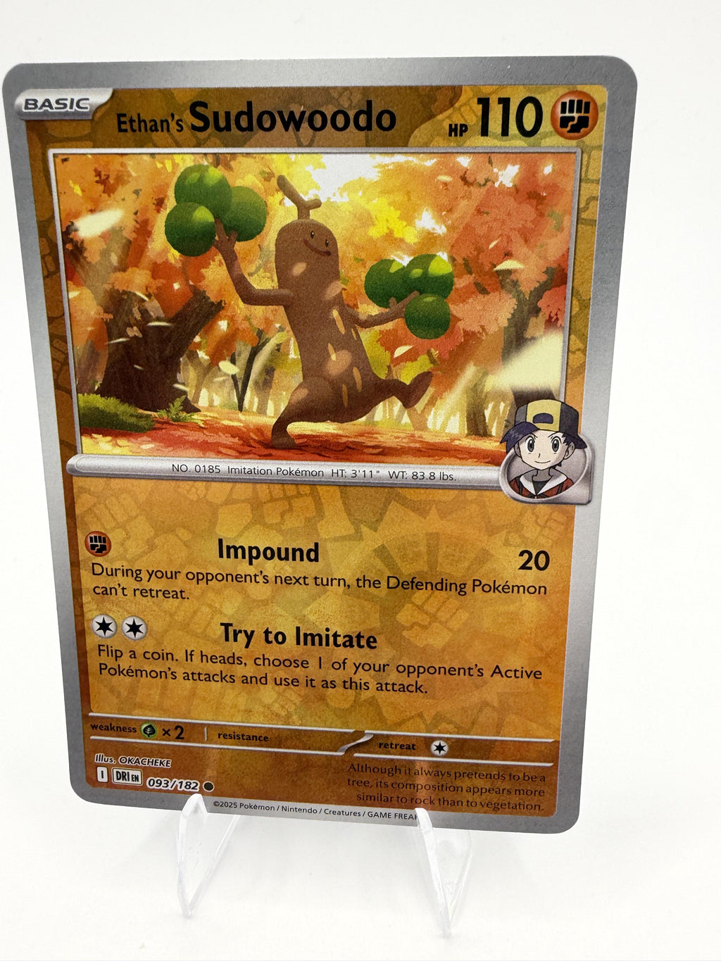Ethan's Sudowoodo 093/182 Destined Rivals DRI Pokemon 2025 Scarlet & Violet