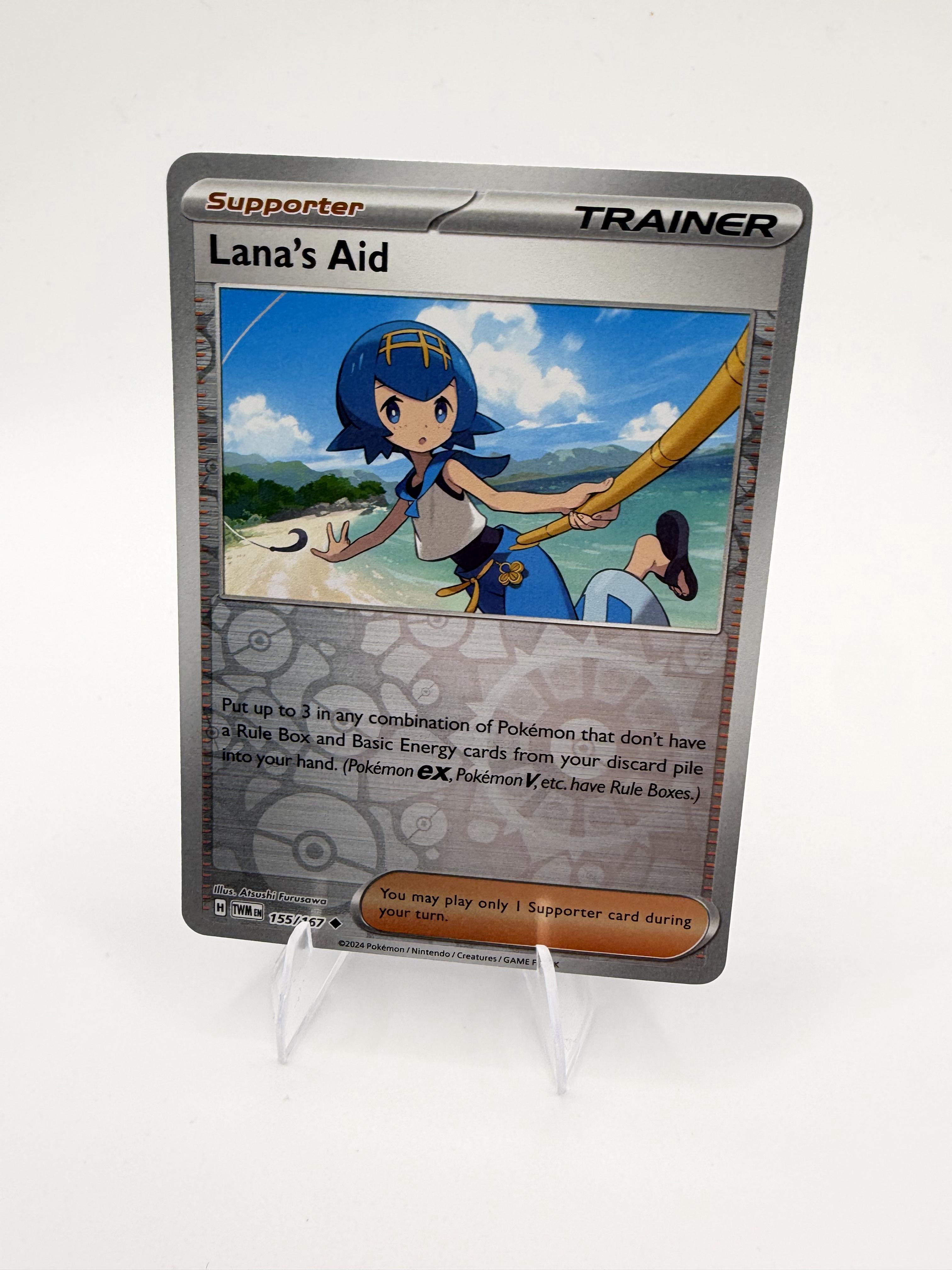 Lana's Aid 155/167 Twilight Masquerade Reverse Holo Trainer Supporter 2024 NM