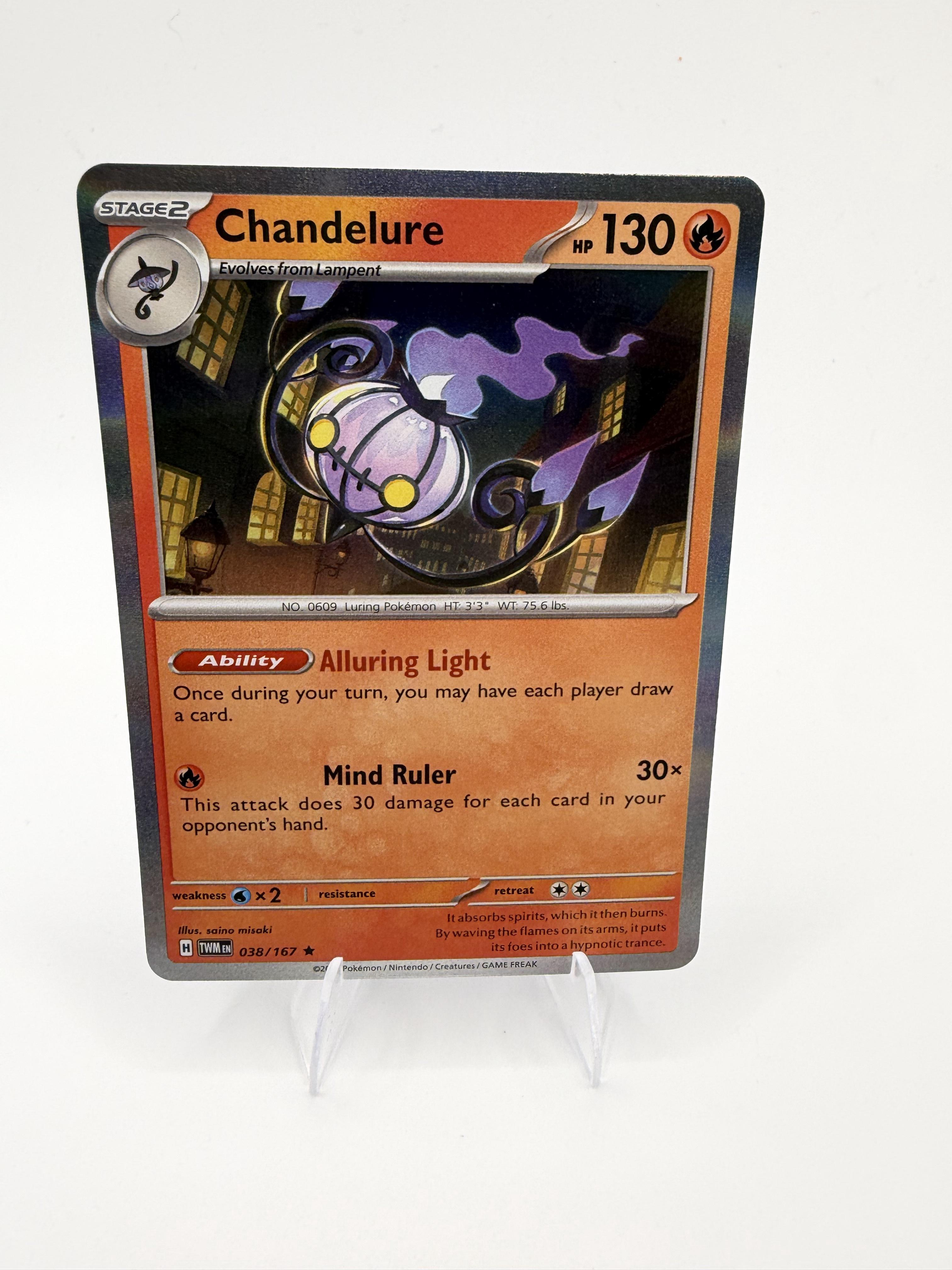 Chandelure 038/167 Holo Rare Twilight Masquerade Pokemon 2024 Scarlet & Violet