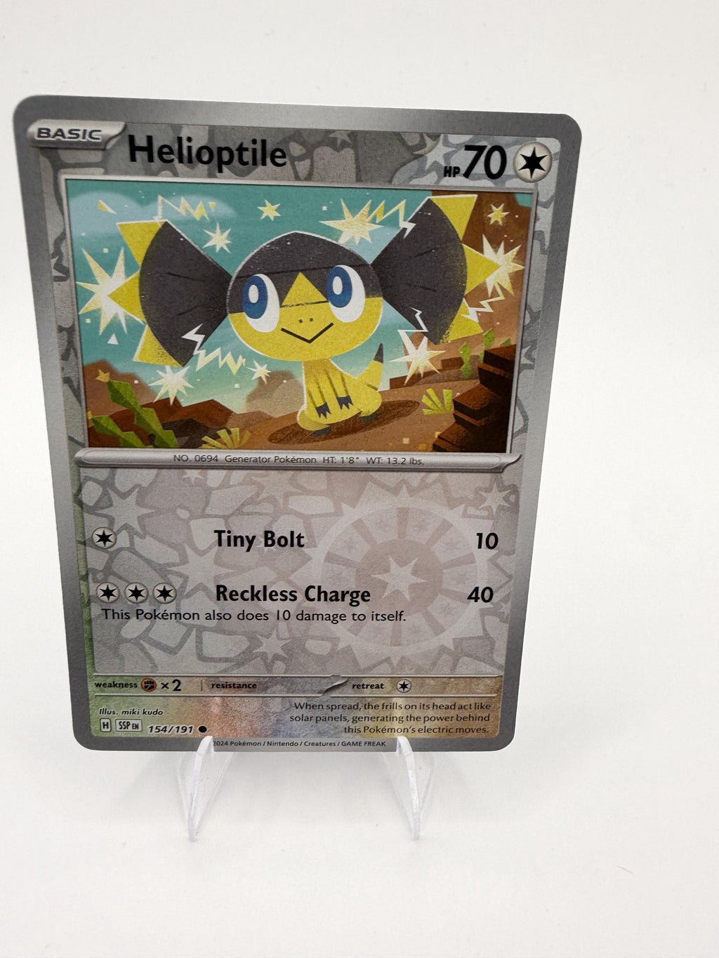 2024 Pokemon Helioptile 154/191 Surging Sparks Reverse Holo Common TCG NM