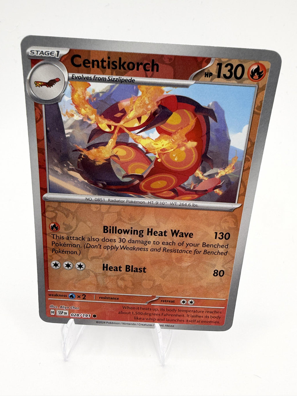 Centiskorch 028/191 Surging Sparks Pokemon 2024 Scarlet & Violet Non-Holo Rare