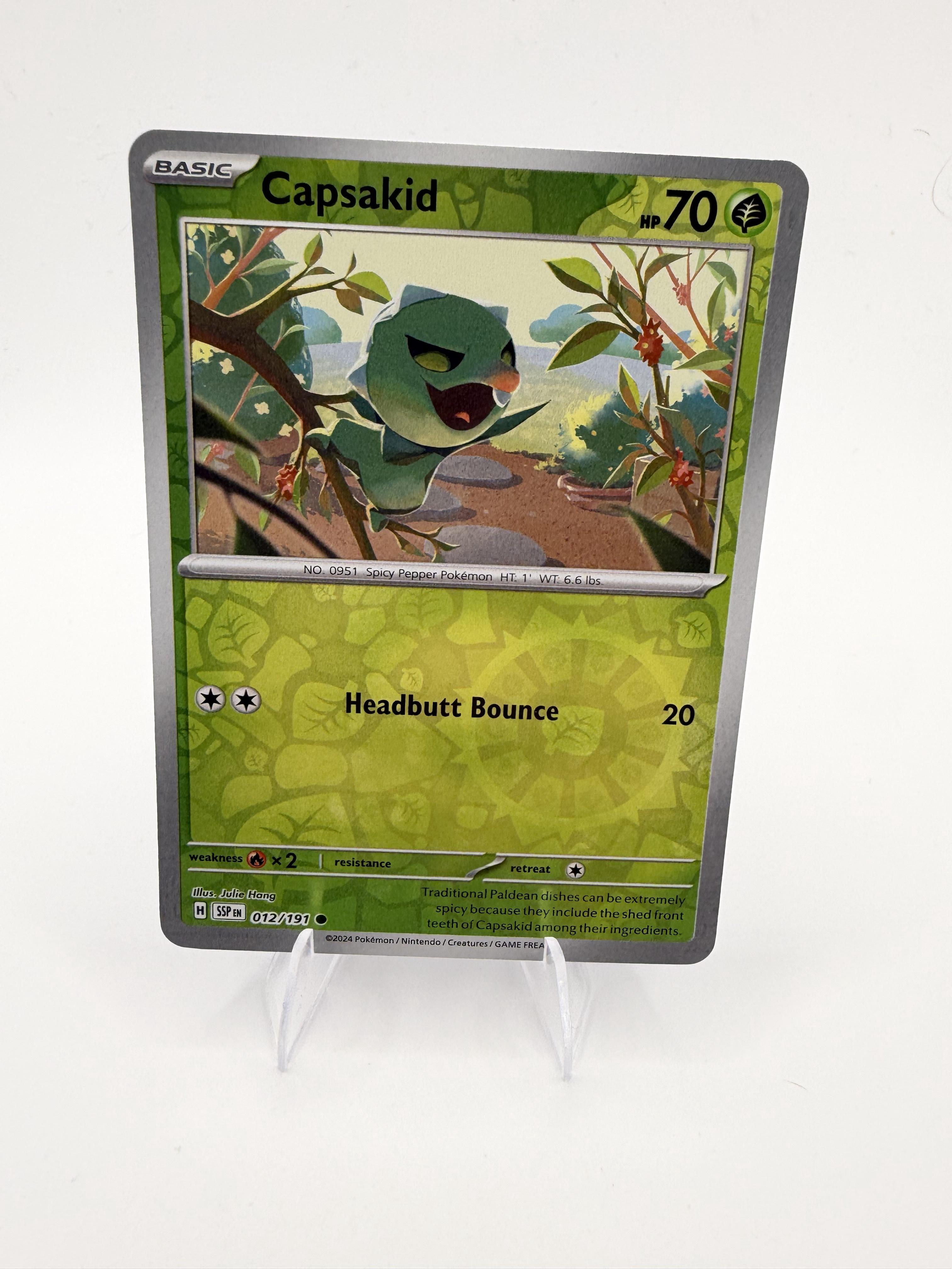 Capsakid 012/191 Reverse Holo Surging Sparks Pokemon 2024 Scarlet & Violet