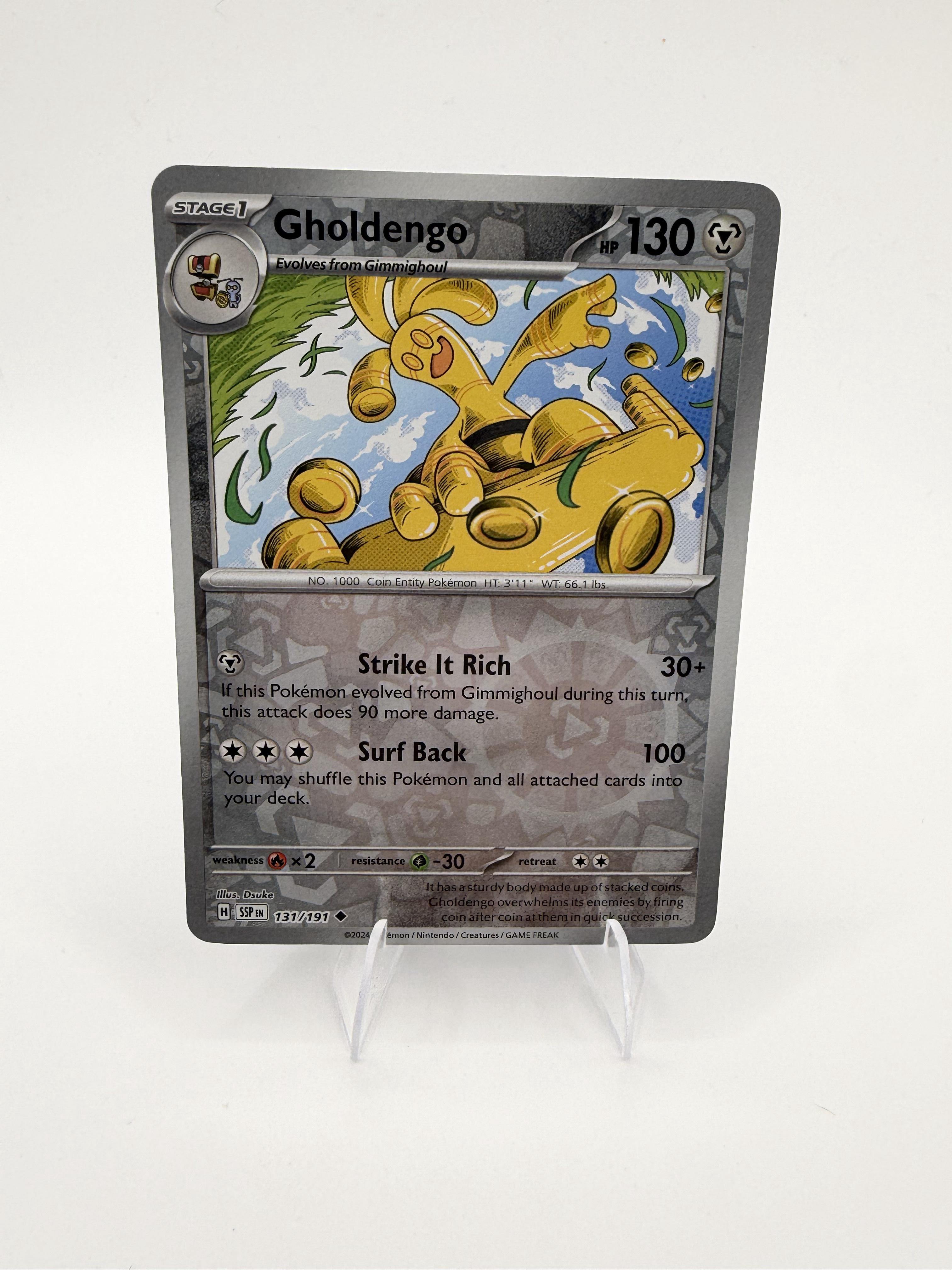 Gholdengo 131/191 Reverse Holo Surging Sparks Pokemon 2024 Scarlet & Violet