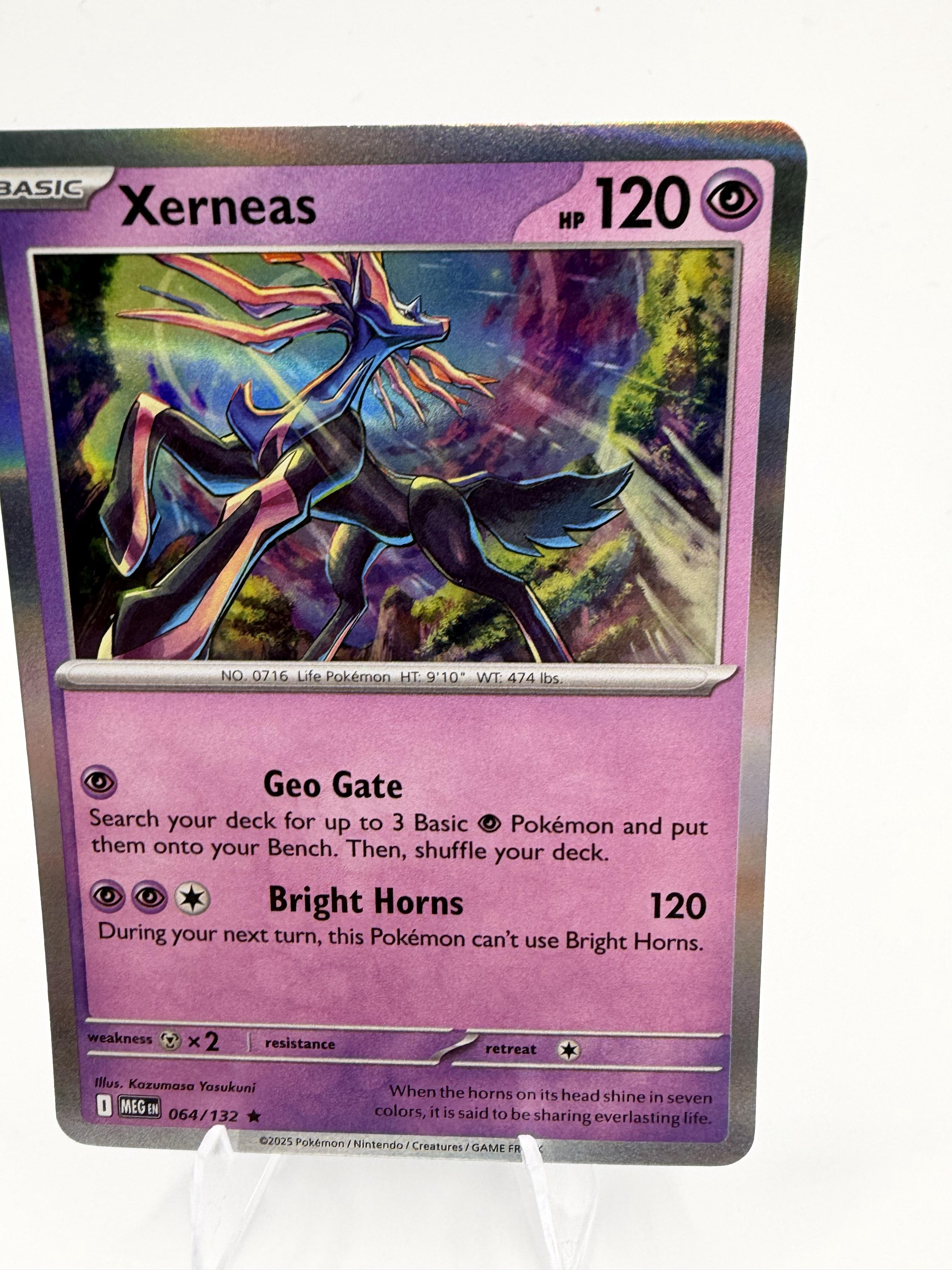 Pokemon Mega Evolution Xerneas Card Rare,Reverse Holo #064/132