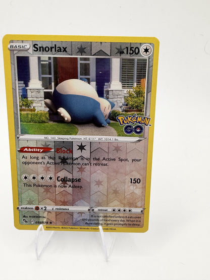 2022 Pokemon Snorlax 055/078 Pokemon GO Reverse Holo Rare TCG NM