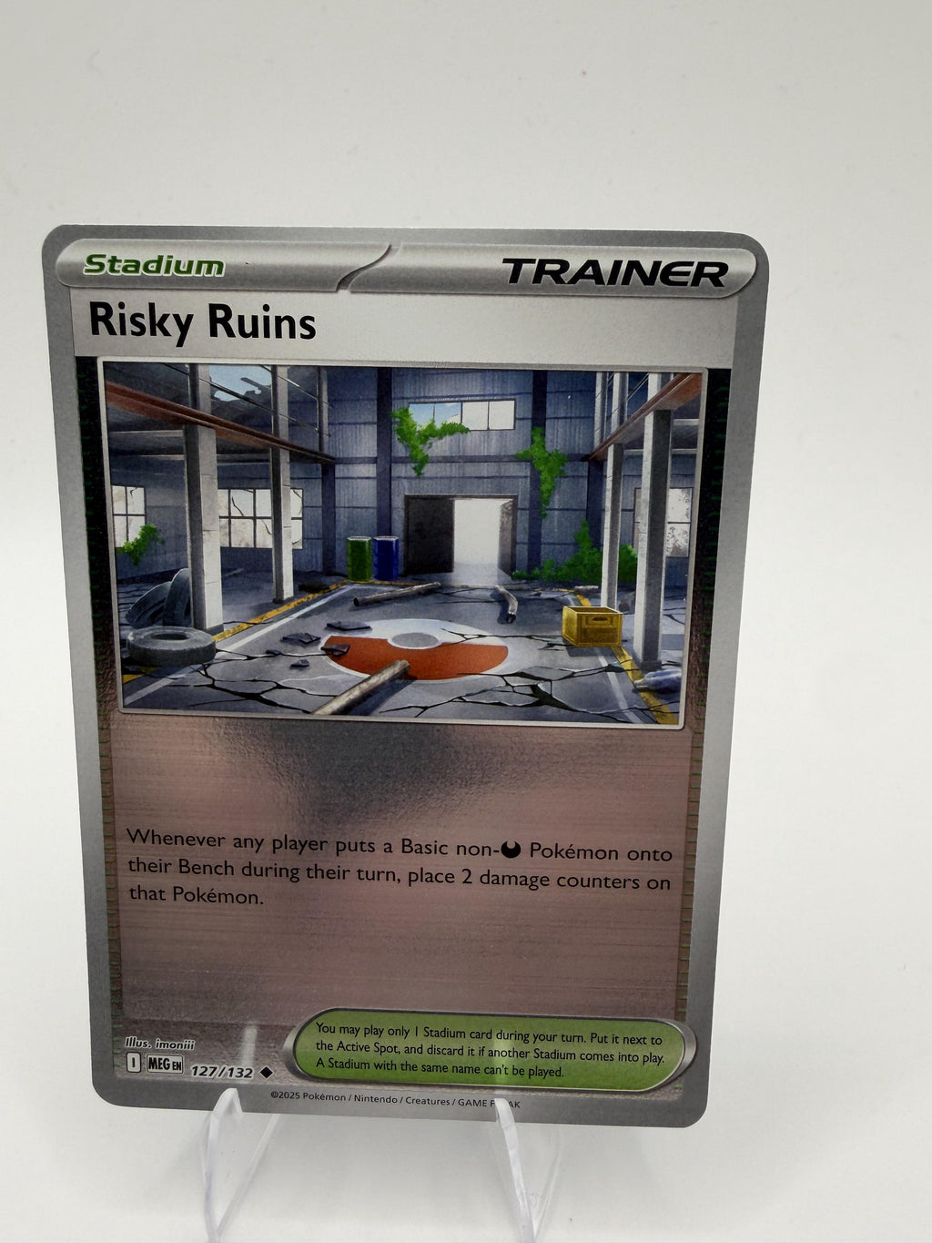 2025 Pokemon Risky Ruins 127/132 Mega Evolution Base Set Stadium TCG