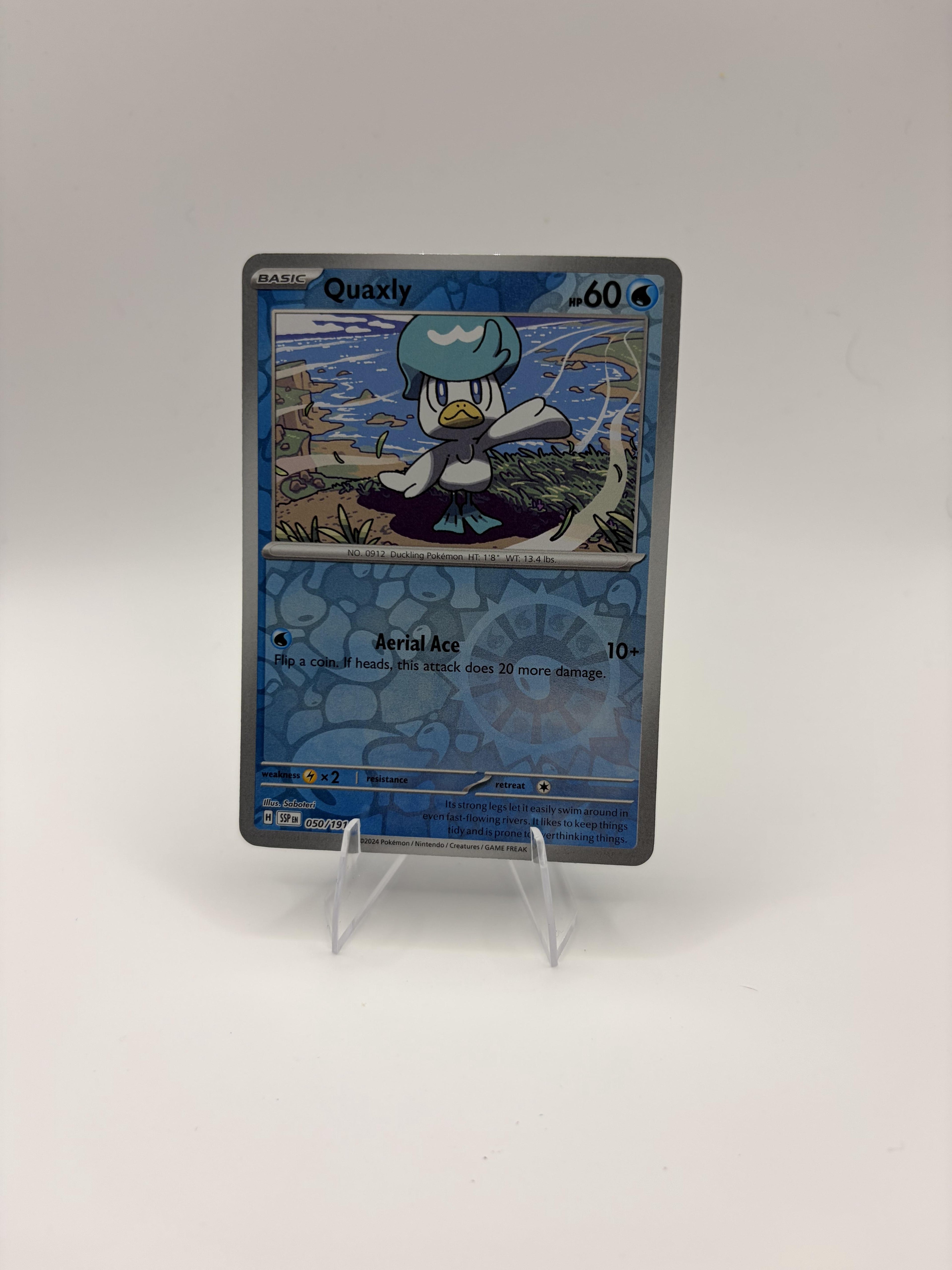 2024 Pokemon Quaxly 050/191 Surging Sparks Reverse Holo Common TCG NM