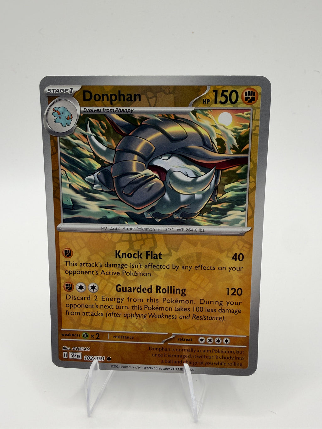 2024 Pokemon Donphan 103/191 Surging Sparks Reverse Holo Common TCG NM