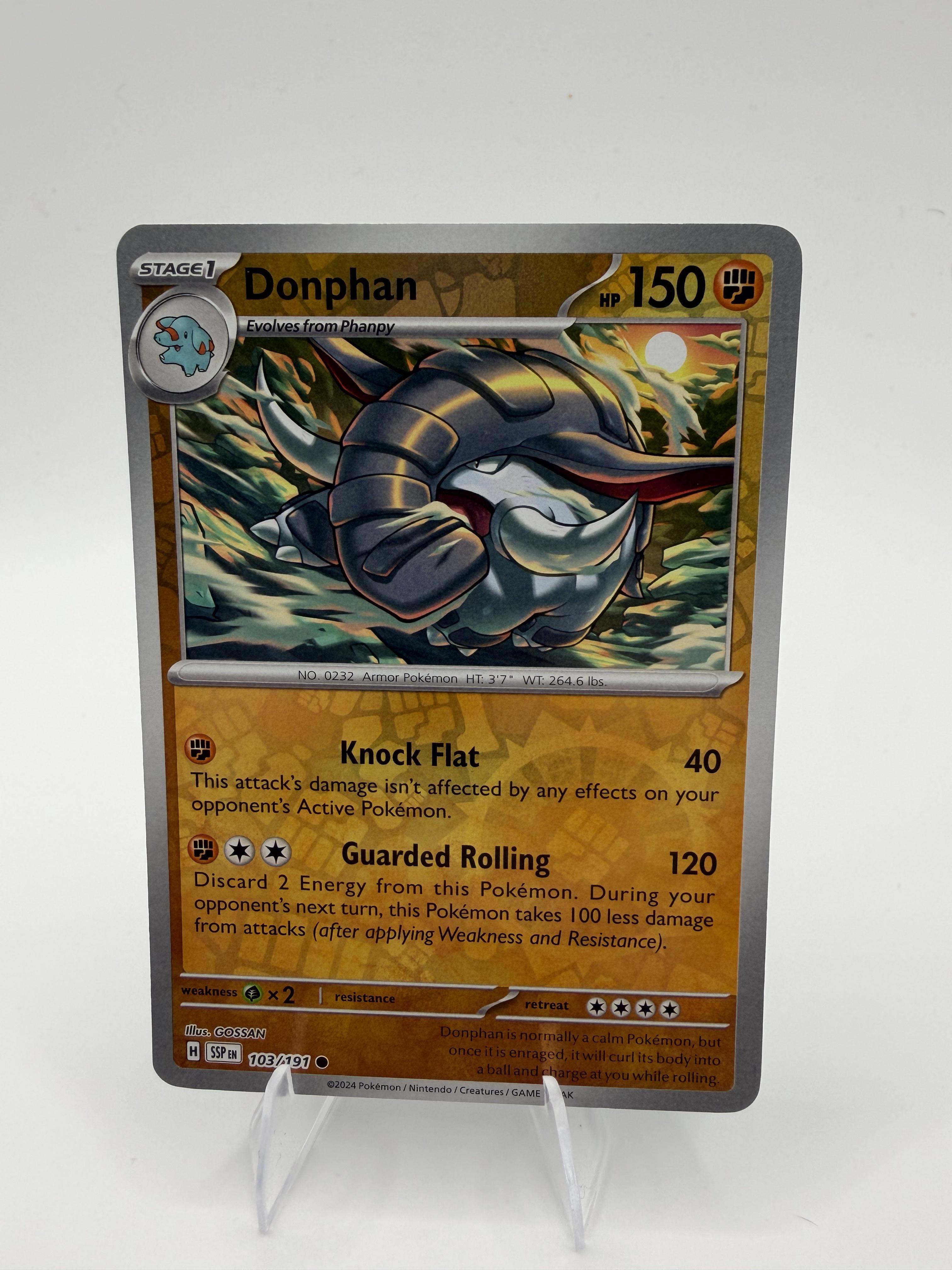 2024 Pokemon Donphan 103/191 Surging Sparks Reverse Holo Common TCG NM